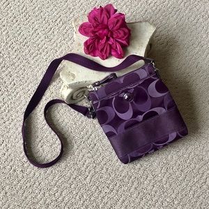 Authentic Coach Crossbody Purse, Pouch Deep Purple